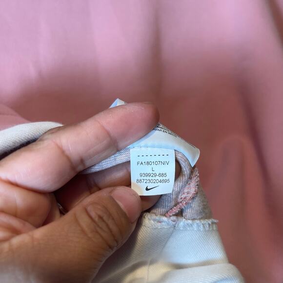 Nike Sportswear Tech Fleece Women's Crewneck Pullover Pink White Size Large - Picture 8 of 8